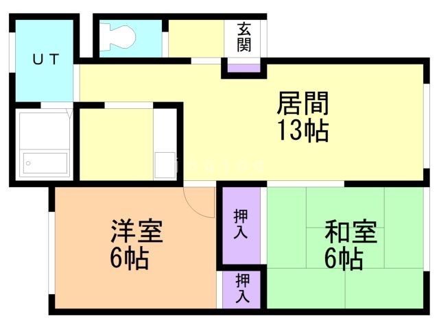 【札幌市北区篠路八条のアパートの間取り】