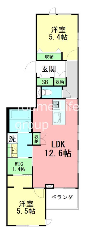 鎌倉市材木座のマンションの間取り