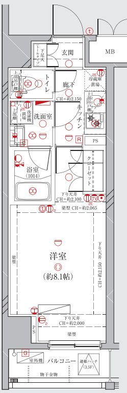 ディアレイシャス港区海岸の間取り