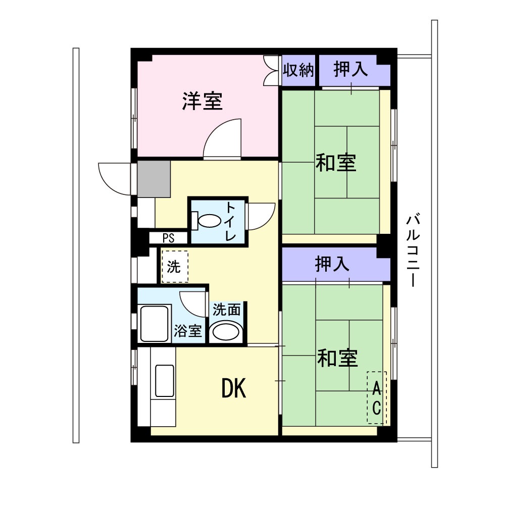 ビレッジハウス四郎丸1号棟の間取り