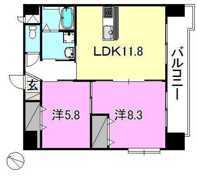 メゾンドール錦町2の間取り