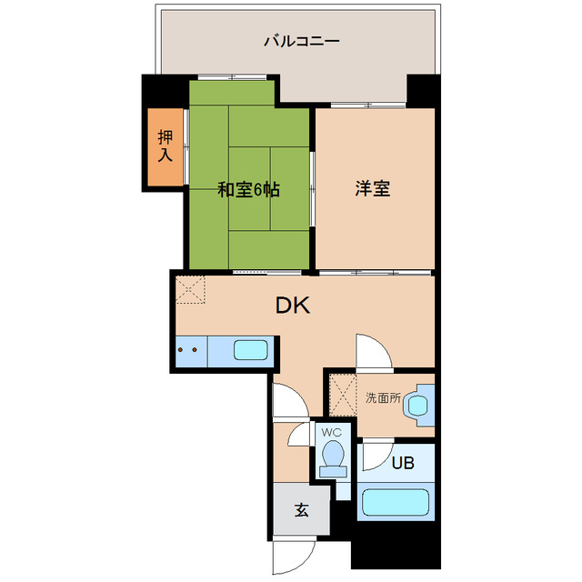 富山市窪新町のマンションの間取り