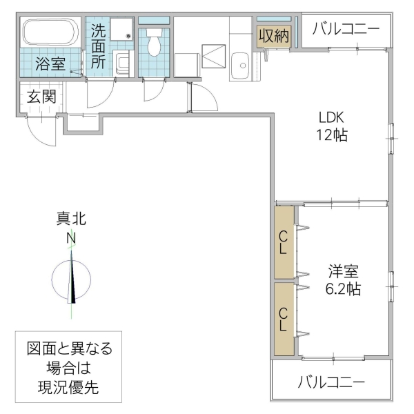 水戸市石川のアパートの間取り