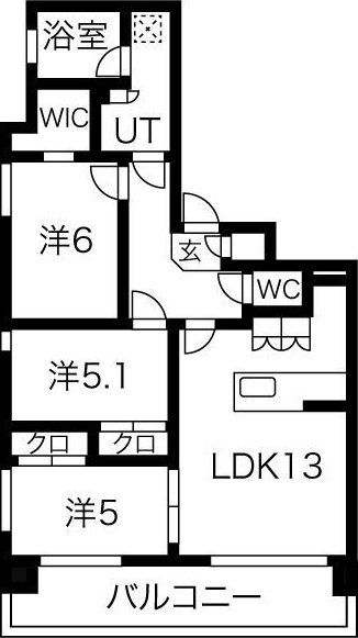 稲城市大丸のマンションの間取り