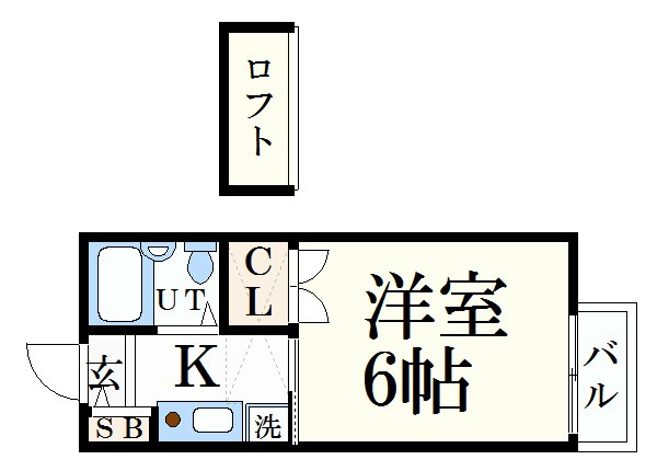 芦屋市三条南町のアパートの間取り