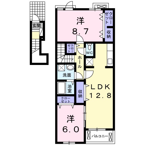 小野市王子町のアパートの間取り