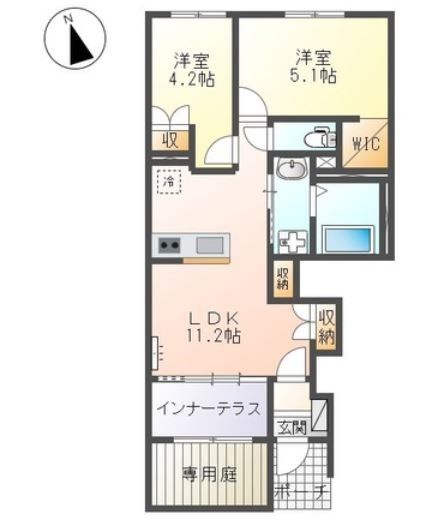 小田原市久野のアパートの間取り