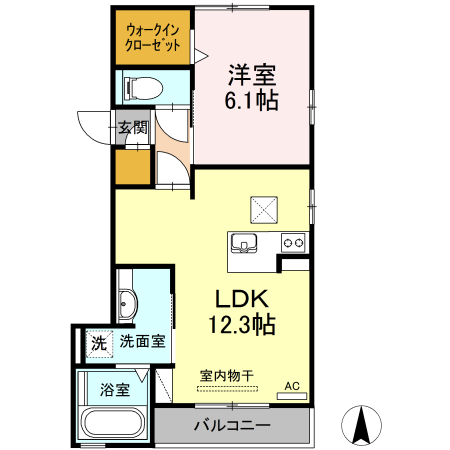 春日井市中切町のアパートの間取り