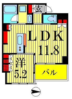 墨田区緑のマンションの間取り