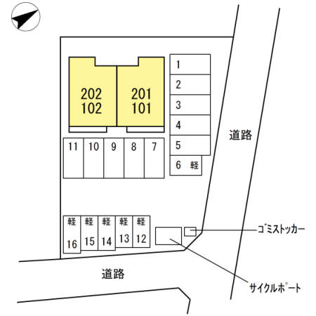 【Ｄ-ROOM須屋201の駐車場】