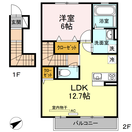 Ｄ-ROOM須屋201の間取り