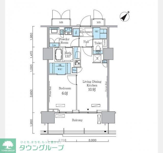 中央区晴海のマンションの間取り