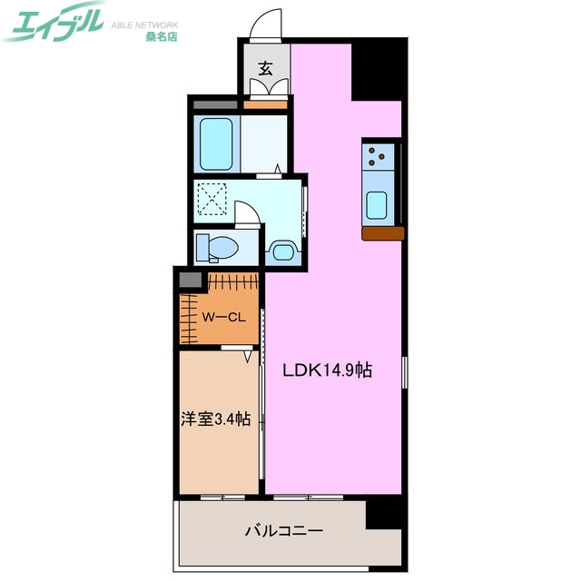 桑名市寿町のマンションの間取り