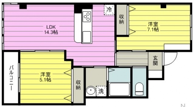 入間郡三芳町大字藤久保のマンションの間取り