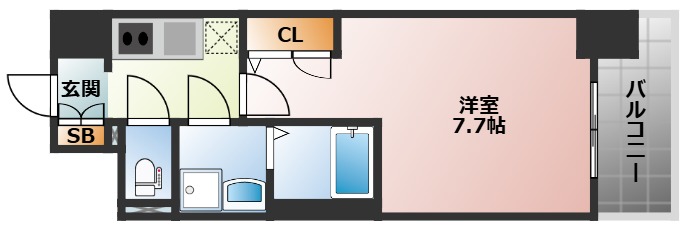 S-RESIDENCE難波大国町dominaの間取り