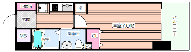 エステムコート新大阪Xザ・ゲートの間取り