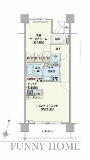 【世田谷区宮坂のマンションの間取り】