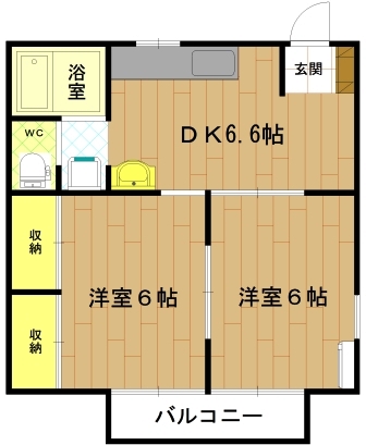 伊勢市上地町のアパートの間取り