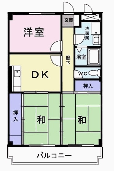 高砂市曽根町のマンションの間取り