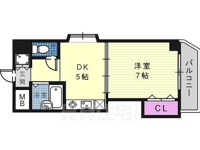 堺市北区中百舌鳥町のマンションの間取り