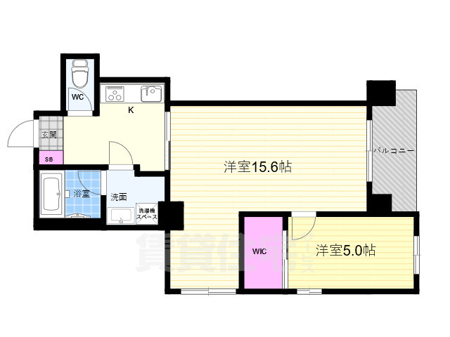 京都市下京区新日吉町のマンションの間取り