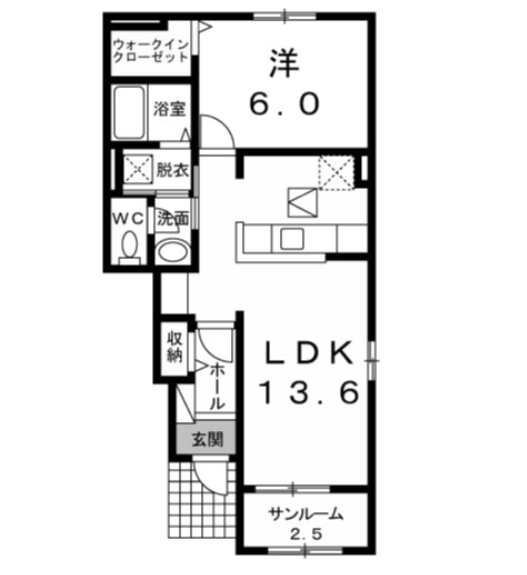 邑楽郡大泉町大字古氷のアパートの間取り