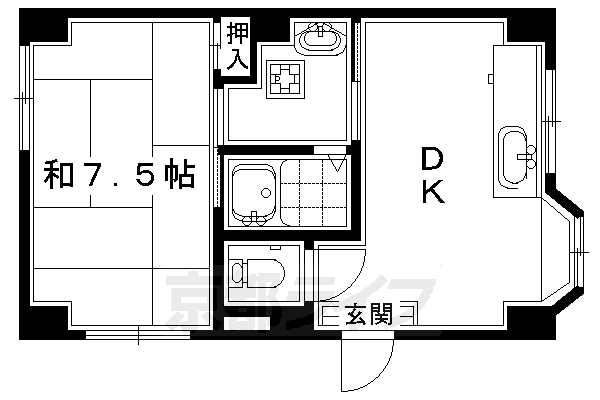 京都市東山区西川原町のマンションの間取り