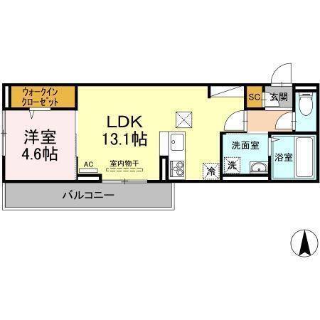 東温市見奈良のアパートの間取り