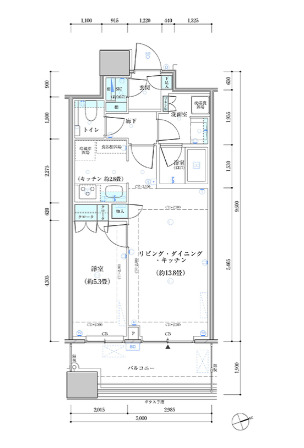 中央区勝どきのマンションの間取り