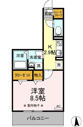 名鉄名古屋本線 一ツ木駅 徒歩16分 3階建 築7年の間取り写真