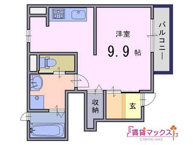 橿原市新賀町のアパートの間取り