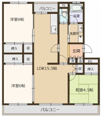 姫路市西新在家のマンションの間取り