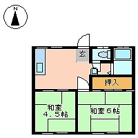 サカトクハイツB棟の間取り