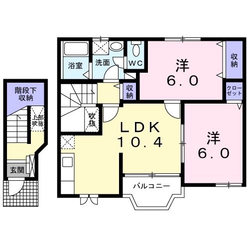 小山市大字横倉のアパートの間取り