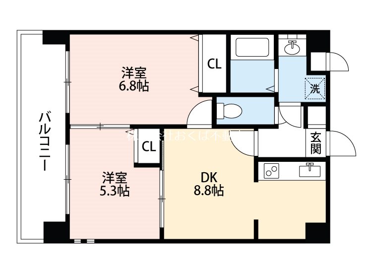 熊本県熊本市中央区本荘３（マンション）の賃貸物件の間取り