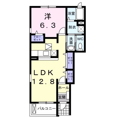 西尾市寺津町のアパートの間取り