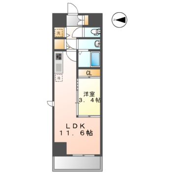 名古屋市東区相生町のマンションの間取り