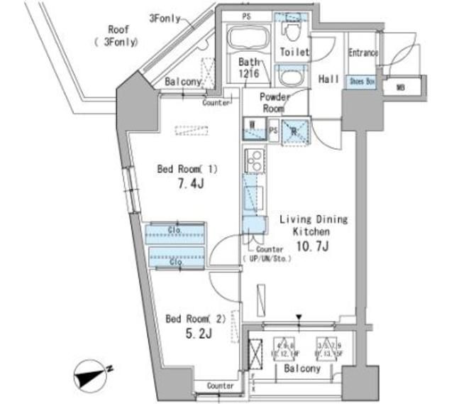 【豊島区駒込のマンションの間取り】