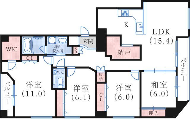 エクサーグ六甲の間取り