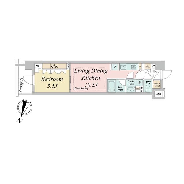 【新宿区西早稲田のマンションの間取り】