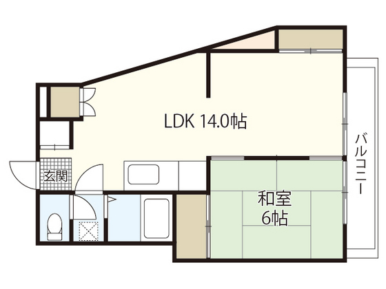 広島市佐伯区利松のマンションの間取り