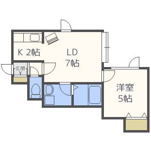 札幌市北区新琴似四条のアパートの間取り