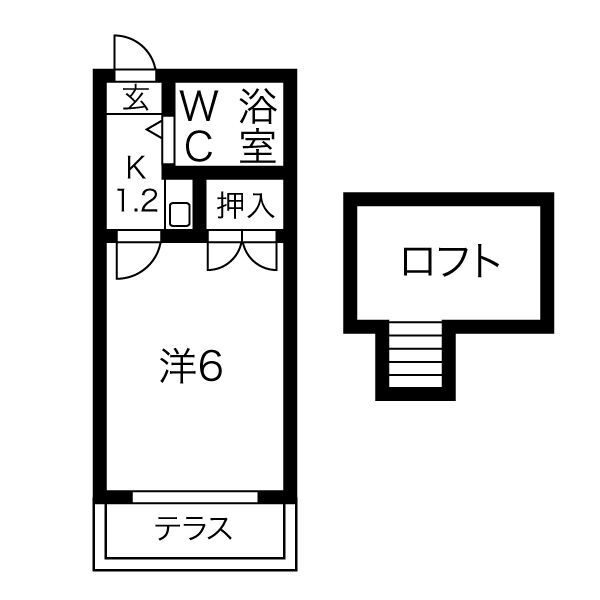 レオパレス千年第２の間取り