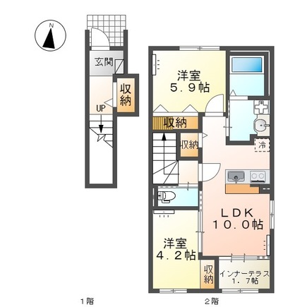 龍ヶ崎六斗蒔新築アパートの間取り