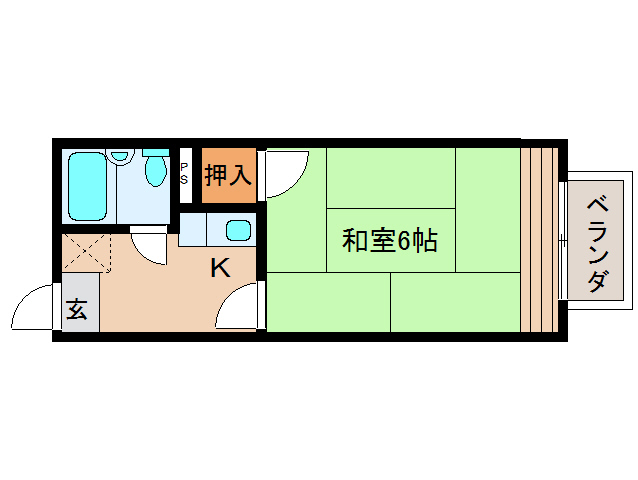 奈良市興善院町のアパートの間取り