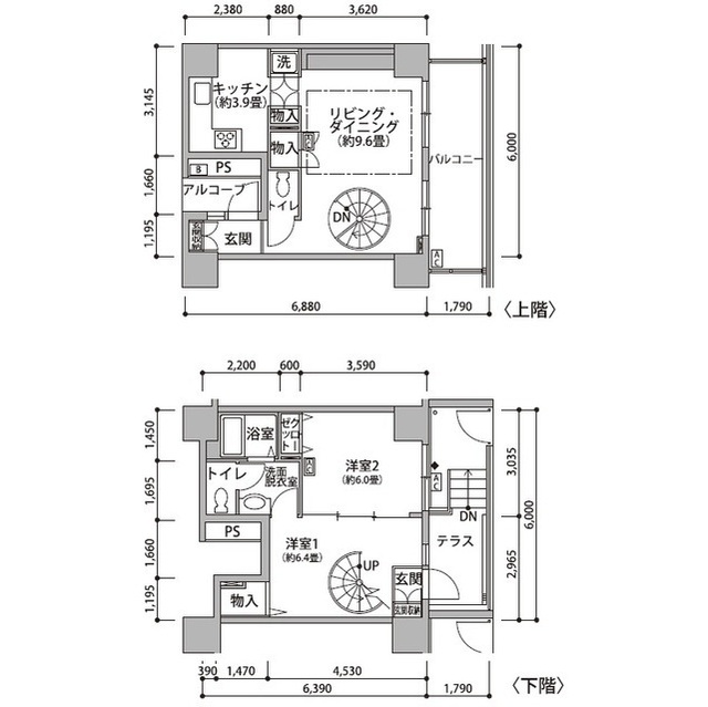 東雲キャナルコートＣＯＤＡＮ１９号棟の間取り