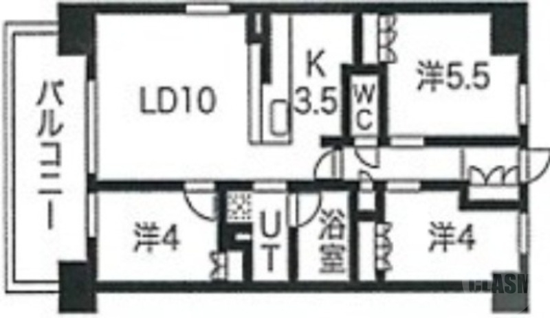 大阪市東淀川区下新庄のマンションの間取り