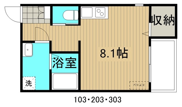 福山市霞町のアパートの間取り