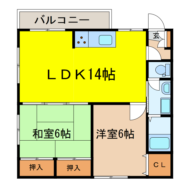 スティルライフ黒髪の間取り