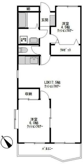 横浜市青葉区柿の木台のマンションの間取り